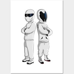 Starman and The Stig cartoon (Pop Art) Posters and Art